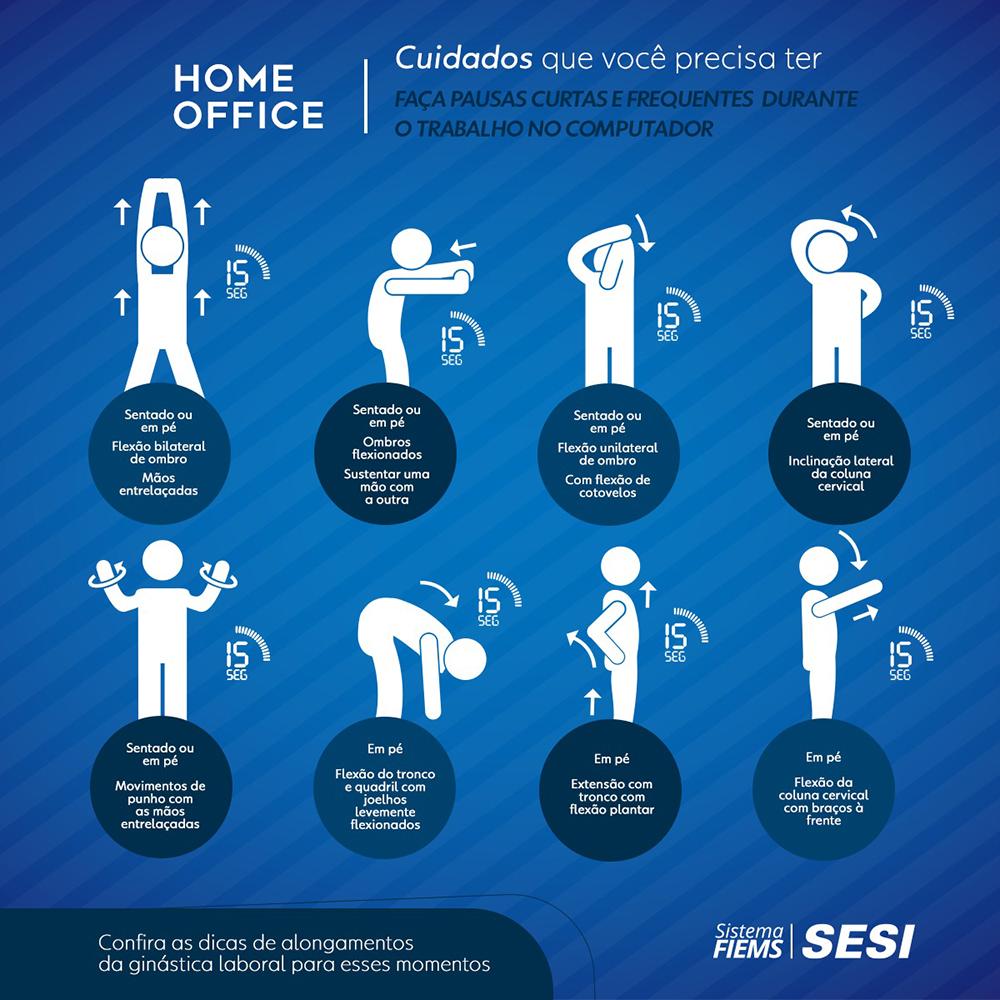 SST do Sesi divulga dicas de ergonomia para quem está trabalhando em casa   
